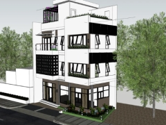 Model mẫu nhà phố 3 tầng 1 tum rất đẹp