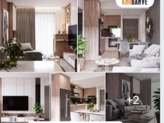 Model max phòng khách + bếp nhà chung cư đầy đủ setting ánh sáng