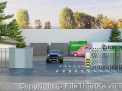 Model max thiết kế cổng khu công nghiệp