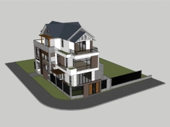 Model nhà 3 tầng hiện đại sketchup