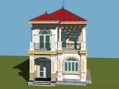 Model nhà biệt thự 2 tầng cổ điển mái nhật
