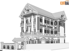 Model nhà biệt thự 3 tầng tân cổ điển su8