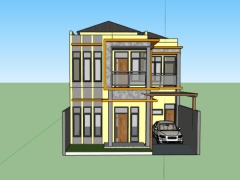 Model nhà ở phố 2 tầng 8.1x8.5m