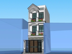 Model nhà phố 3 tầng kích thước 4.3x12m
