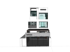 Model nhà phố 3 tầng kích thước 8x24.5m