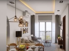 Model nội thất phòng khách + bếp cho một căn hộ