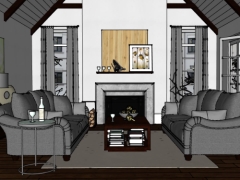 Model nội thất phòng khách sketchup