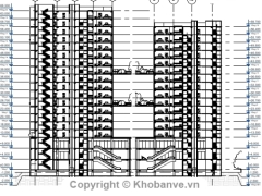 Model revit 2014 thiết kế tòa nhà chung cư đôi 20 tầng + 1 hầm