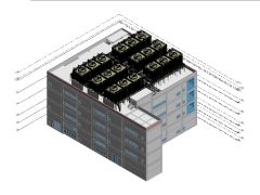 Model revit tòa nhà văn phòng 5 tầng kích thước 60x45 (kiến trúc+kết cấu)