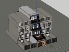 Model sketchu nhà biệt thự 4 tầng 5x12 tân cổ điển