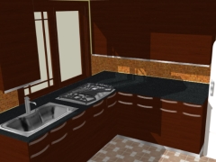 Model sketchup .skp bản vẽ nội thất phòng bếp