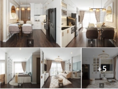 Model sketchup 2019 nội thất phòng khách + nhà bếp nhà chung cư