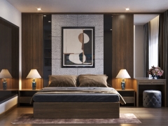 Model sketchup 2020 phương án nội thất 2 mẫu phòng ngủ gỗ