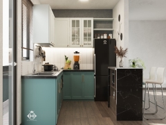 Model sketchup 2020 + vraynext 4 nội thất phòng bếp nhà chung cư