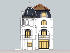 Model sketchup file cad lâu đài cổ điển 10.5x13m