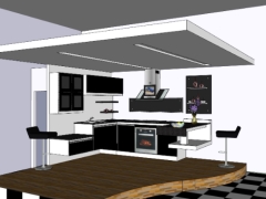 Model sketchup file nội thất phòng bếp đẹp