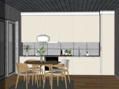 Model sketchup file nội thất phòng bếp hiện đại