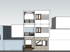Model sketchup mẫu nhà phố 3 tầng 7.1x8.3m
