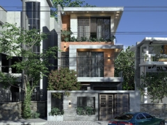 Model sketchup mẫu nhà phố 3 tầng kích thước xây dựng 6.3x15m