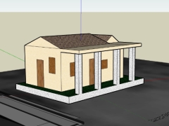 Model sketchup nhà 1 tầng kt 5.2x8.8m