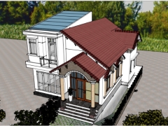 Model sketchup nhà 2 tầng