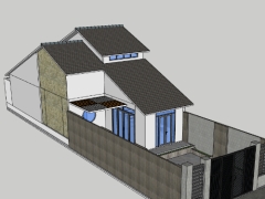 Model sketchup nhà 2 tầng 7x18.9m