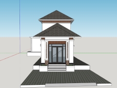 Model sketchup nhà 2 tầng đẹp