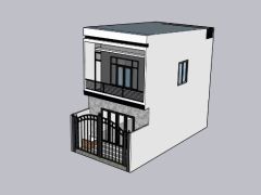 Model sketchup nhà 2 tầng kích thước 5x10m