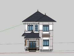 Model sketchup nhà biệt thự 2 tầng 7x10m đẹp