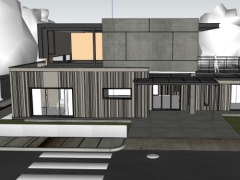 Model sketchup nhà biệt thự 2 tầng 9.5x18.2m