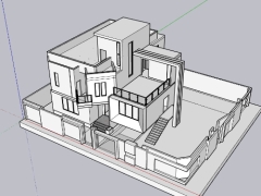 Model sketchup nhà biệt thự 3 tầng miễn phí