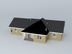 Model sketchup Nhà cấp 4 diện tích 18.2x7.3m 