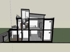 Model sketchup nhà dân 2 tầng 8.8x16.8m