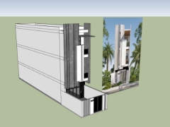 Model sketchup nhà dân 3 tầng 5x26m