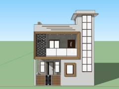 Model sketchup nhà ở 2 tầng 7.6x10.7m