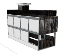 Model sketchup nhà phố 2 tầng 4.7x12.9m