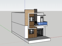 Model sketchup nhà phố 2 tầng 7x15m