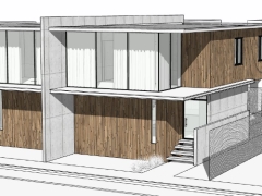 Model sketchup nhà phố 2 tầng đơn giản