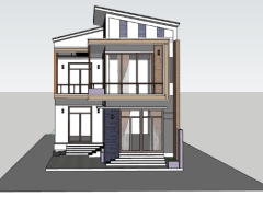 Model sketchup nhà phố 2 tầng mới nhất