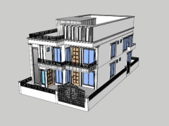 Model sketchup nhà phố 3 tầng 8.8x17.8m