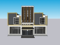 Model sketchup nhà phố 3 tầng kích thước 4.5x12.85m
