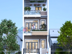 Model Sketchup nhà phố 3 tầng (su 2020)