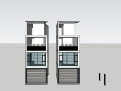 Model sketchup nhà phố 4 tầng 4.3x14.5m