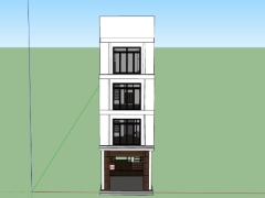 Model sketchup nhà phố 4 tầng kích thước 5x12.6m