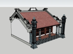 Model sketchup nhà thờ họ đầy đủ