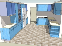 Model sketchup nội thất bếp cao cấp