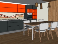 Model sketchup nội thất phòng bếp chuẩn 2023