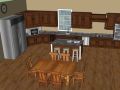 Model sketchup nội thất phòng bếp mới
