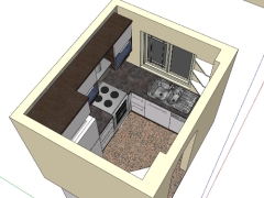 Model sketchup nội thất phòng bếp mới nhất