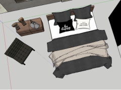 Model sketchup nội thất phòng ngủ đơn giản đẹp mắt